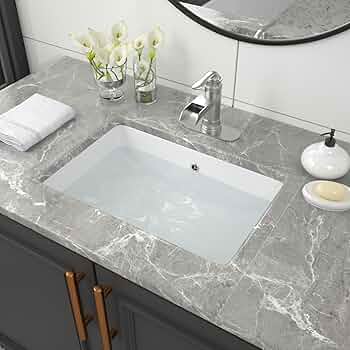 ⭐︎新品⭐︎OUTFLOW imagine158 EQLOO Rectangular Undermount Bathroom Sink - 20 X 15 inch